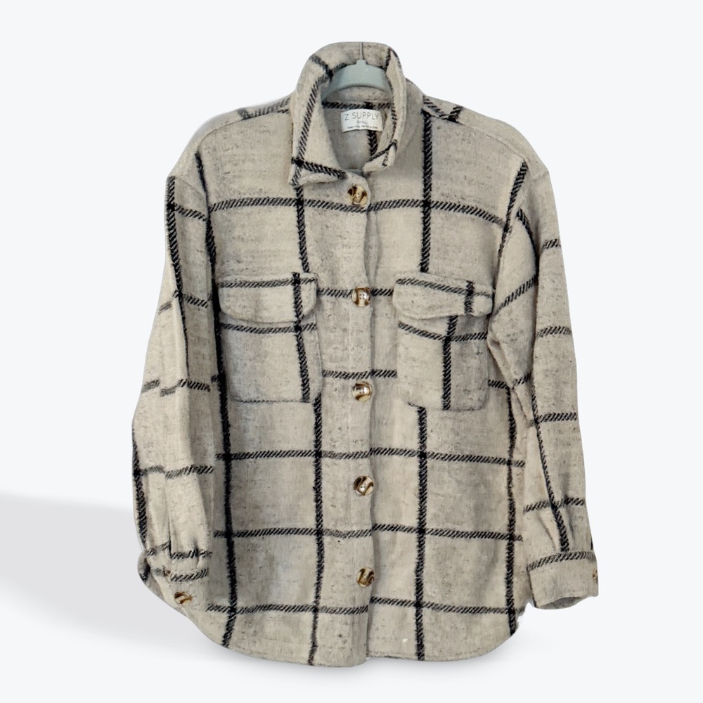 Z Supply Utility Jacket in Black and Cream